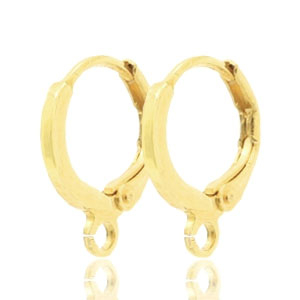 Ohrringe mit &Ouml;se verschliessbar 11mm Light gold