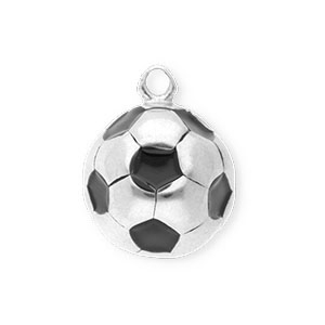 Stainless Steel - Rostfrei Stahl Anh&auml;nger Fu&szlig;ball Silver-black
