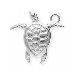 Stainless Steel - Rostfrei Stahl Anh&auml;nger Schildkr&ouml;te Silver
