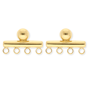 BY31&reg; Stainless Steel - Rostfrei Stahl Schmuckzubeh&ouml;r Ohrringe&nbsp;/&nbsp;Ohrstecker l&auml;nglich mit 4 &Ouml;sen Gold