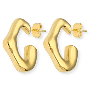 Ohrringe aus Stainless Steel - Rostfreiem Stahl Ohrstecker Irregular Gold