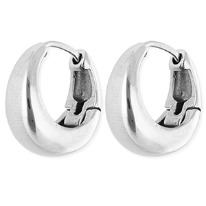 Ohrringe aus Stainless Steel - Rostfreiem Stahl Creolen Silver