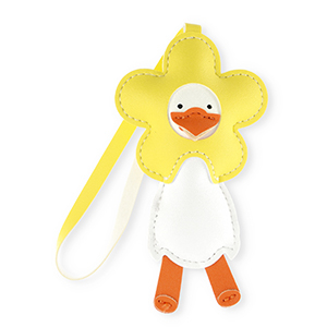 Statement-Anh&auml;nger Gans mit Blume Yellow-white-orange