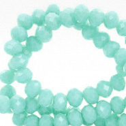 Top Glas Facett Perlen 8x6 mm rondellen Turquoise-pearl shine coating