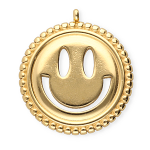 BY31&reg; Stainless Steel - Rostfrei Stahl Anh&auml;nger Smiley Gold