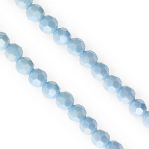 Top Glas Facett Perlen Rund 6&nbsp;mm Blue-AB coating