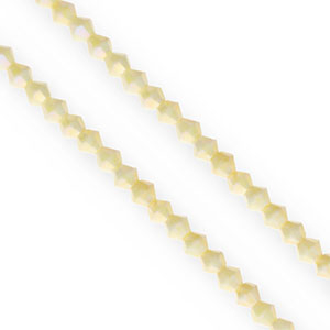 Glas Top Facett Perlen Bicone 4&nbsp;mm Light yellow-AB coating