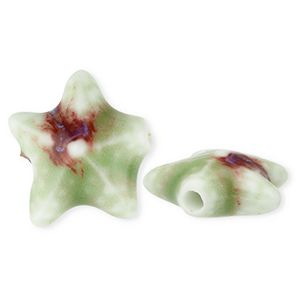 Perlen Keramik Seestern Light green-brown