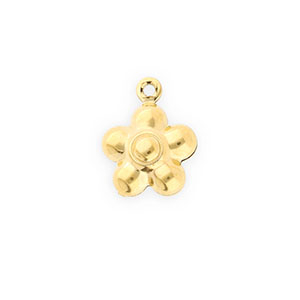 Stainless Steel - Rostfrei Stahl Anh&auml;nger Blume Gold