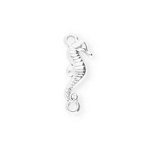 Stainless Steel - Rostfrei Stahl Schmuckzubeh&ouml;r Zwischenst&uuml;ck Seepferdchen Silver