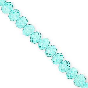 Top Glas Facett Perlen 8x6&nbsp;mm Rondellen Turquoise green