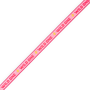 BY31&reg; Schmuckband mit Tekst "Wild one" Pink-red-yellow
