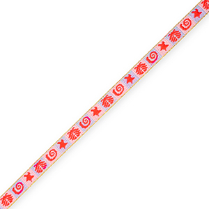 BY31&reg; Schmuckband mit Tekst Meeresleben Light pink-powder blue-poppy red-gold