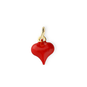Brass TQ Metall Anh&auml;nger Herz Gold-red