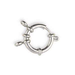 Stainless Steel - Rostfreiem Stahl Schmuckzubeh&ouml;r Rettungsring Verschluss 18mm mit &Ouml;sen Silber