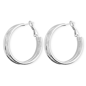 Ohrringe aus rostfreiem Edelstahl / Creolen Silver