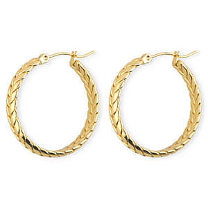 Ohrringe aus rostfreiem Edelstahl / Creolen Schlange Gold