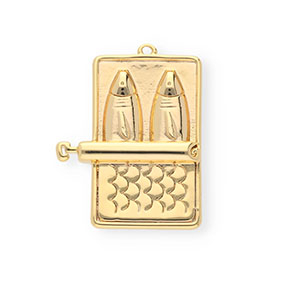 BY31&reg; Eco-brass (nachaltiges Messing) Anh&auml;nger Sardinen-Dose Gold