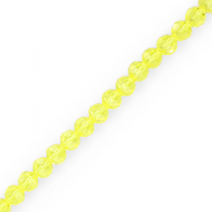 Top Glas Facett Perlen Rund 6 mm Yellow