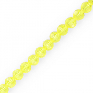Top Glas Facett Perlen Rund 8 mm Yellow