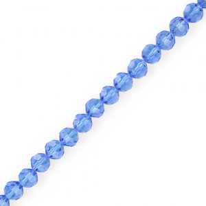 Top Glas Facett Perlen Rund 6 mm Sky blue
