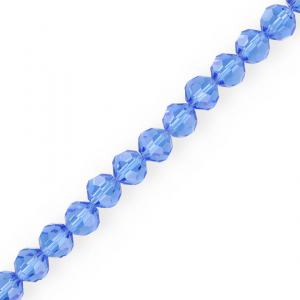 Top Glas Facett Perlen Rund 8 mm Sky blue