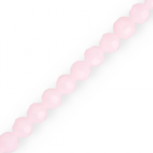 Top Glas Facett Perlen Rund 8 mm Light pink