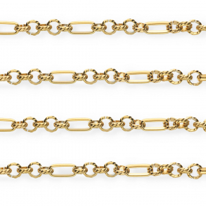 Rostfreier Edelstahl Schmuckzubeh&ouml;r Gliederkette Figaroglied Gold