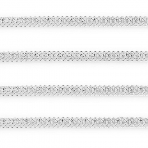 Rostfreier Edelstahl Schmuckzubeh&ouml;r Gliederkette Doppel-Gourmetglied Silver