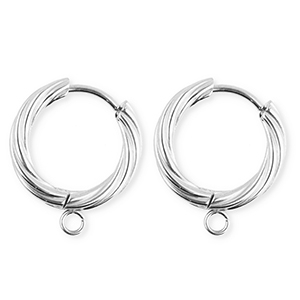 BY31&reg; Schmuckzubeh&ouml;r aus rostfreiem Edelstahl Ohrringe / Ohrstecker Twisted mit &Ouml;se Silver