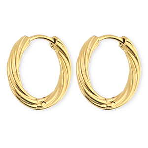 BY31&reg; Ohrringe aus rostfreiem Edelstahl / Creolen Twisted Gold