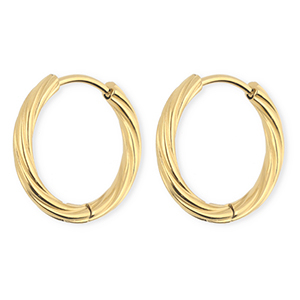 BY31&reg; Ohrringe aus rostfreiem Edelstahl / Creolen Twisted Gold