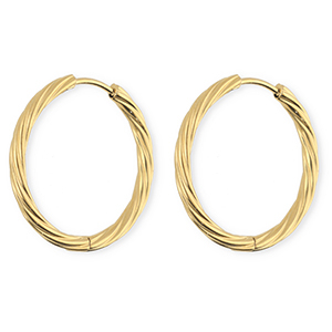 BY31&reg; Ohrringe aus rostfreiem Edelstahl / Creolen Twisted Gold