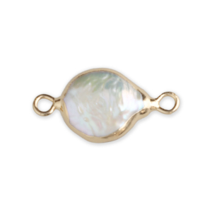 Imperfekten S&uuml;&szlig;wasserperlen Zwischenst&uuml;ck Round Gold-Natural white