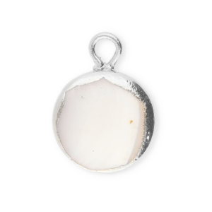 Imperfekten S&uuml;&szlig;wasserperlen Anh&auml;nger Round Silver-Natural white