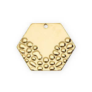 Rostfreier Edelstahl Anh&auml;nger Hexagon Gold