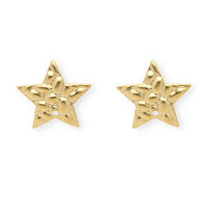 Rostfreier Edelstahl Schmuckzubeh&ouml;r Ohrringe / Ohrstecker Stern mit &Ouml;se Gold