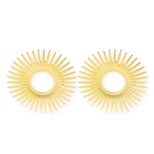 Stainless Steel - Rostfrei Stahl Schmuckzubeh&ouml;r Ohrringe&nbsp;/&nbsp;Ohrstecker Sonne mit &Ouml;se Gold