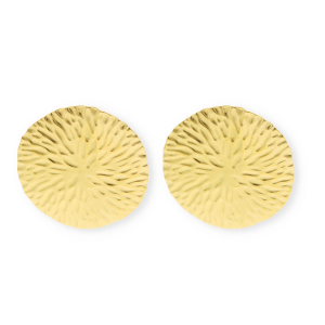 Stainless Steel - Rostfrei Stahl Schmuckzubeh&ouml;r Ohrringe&nbsp;/&nbsp;Ohrstecker Rund mit &Ouml;se Gold