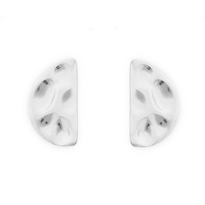 Stainless Steel - Rostfrei Stahl Schmuckzubeh&ouml;r Ohrringe&nbsp;/&nbsp;Ohrstecker Halbrund mit &Ouml;se Silver