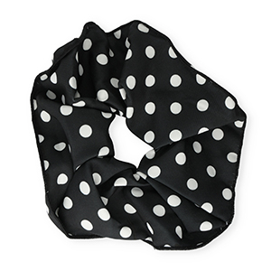 Scrunchie-Stoff Haargummi XL Dots Black-white