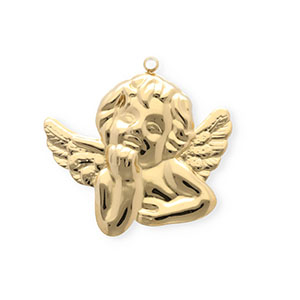 Anh&auml;nger aus rostfreiem Edelstahl, Engel Gold