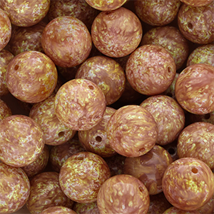 14 mm Glasperlen Light brown-yellow-white