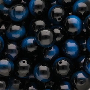14 mm Glasperlen Black-Blue