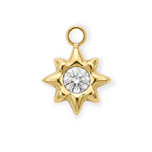 Anh&auml;nger aus rostfreiem Edelstahl mit Strass, Stern Gold-crystal