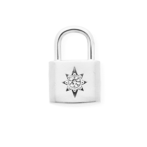 Anh&auml;nger aus rostfreiem Edelstahl mit Strass, Verschluss mit Stern Silver-crystal