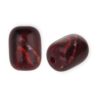 Acrylperlen Tube Burgundy red-white marble