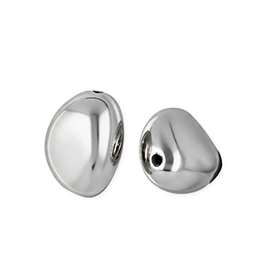 Acrylperlen Oval Silver