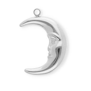 Anh&auml;nger aus rostfreiem Edelstahl, Mond Silver
