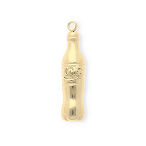 Anh&auml;nger aus rostfreiem Edelstahl, Cola-Flasche Gold